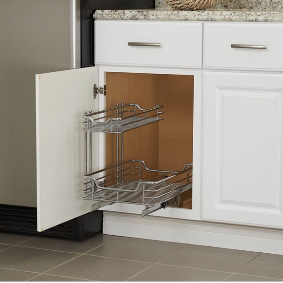 Glidez Under Sink Sliding Organizer | Pull Out Cabinet Shelf | Chrome | 12.5 Inc - Picture 6 of 8